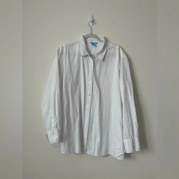Draper James White Button Down XXL Shirt - Picture 3 of 10